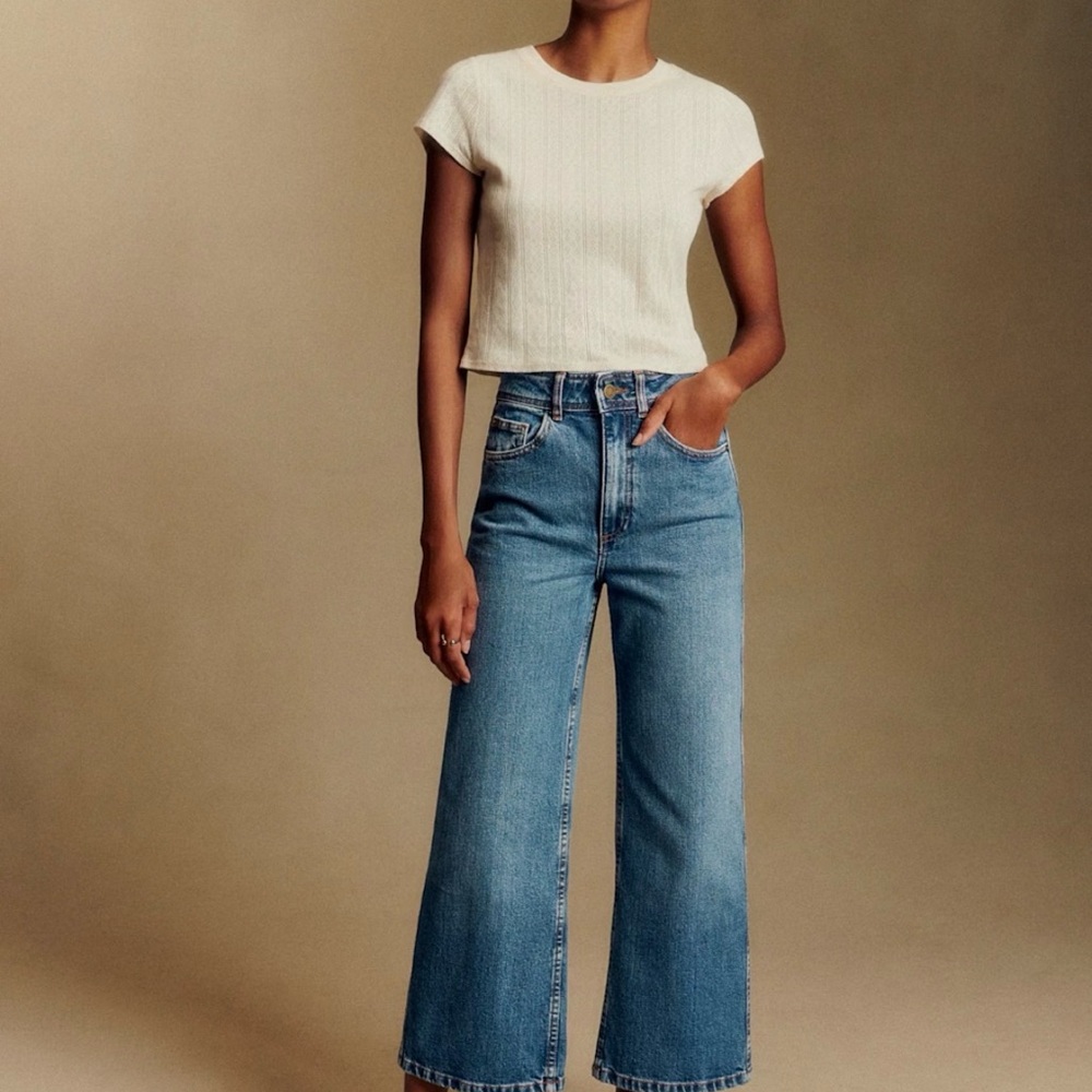 Sezane Women's le crop Jeans in denim blue
